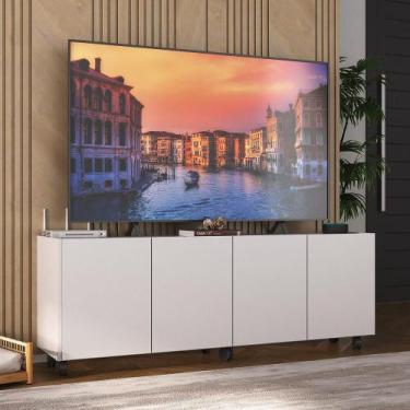 Imagem de Rack para TV até 50 Polegadas com 4 Portas e Rodízios Multimóveis MP10