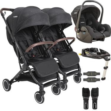 Imagem de Carrinho Kiddo Sprint Preto de Gemeos Bebe Conforto Base isofix