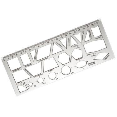 Imagem de Régua Formas Geométricas Cristal 21Cm Waleu