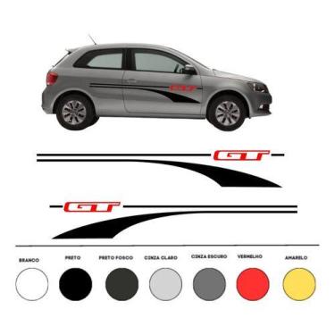 Imagem de Kit 2 Faixa Adesivo Lateral Compatível Carro Gol Volkswagen - onl