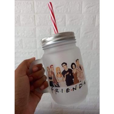 Imagem de Caneca Com Canudo Friends Mason Jar Da Série Friends Jarra