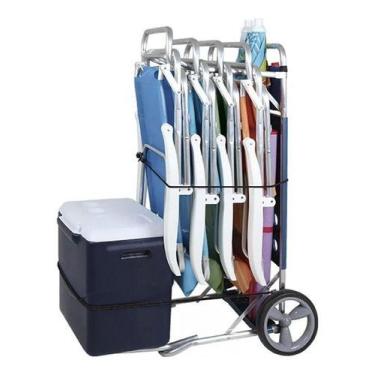Imagem de Carrinho De Praia Mor Aluminio Com Avanço P/ Caixa Termica - Metalurgi