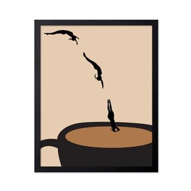 Imagem de Poster Master Impressão Dive into Coffee - Pôster de café - Arte para mergulhador de cafeína e café expresso - Presente moderno de inauguração de casa - Arte de comida e bebida - Ótima decoração de