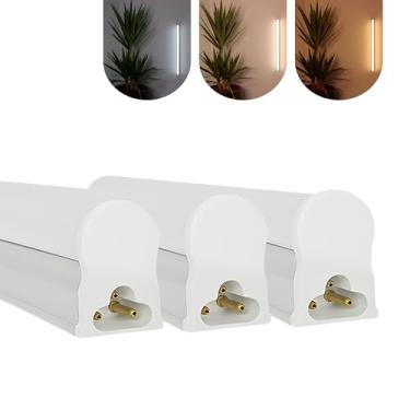 Imagem de Kit 3 Led Tubular T5 60cm 10w C/Calha Acoplada Completa Luz Forte (Branco Frio)