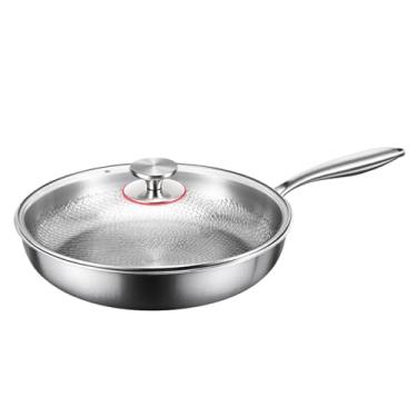 Imagem de Frigideira Para Saltear | Frigideira Para Com Tampa - Utensílios De Cozinha Multifuncionais Em Titânio, Frigideira Texturizada Para Fogão De Indução E Cozinha Ao Ar Livre