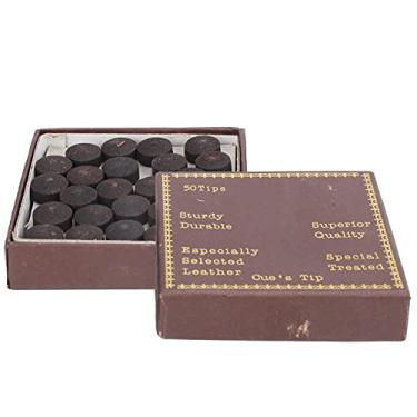 Imagem de Cue Dicas Kit de alta qualidade de couro vermelho slooker piscina dicas de sugestão para tocadores de bilhar 12 mm diâmetro 50pcs caixa de textura macia durável rotação de bola de