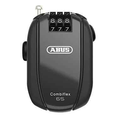 Imagem de ABUS Cadeado de cabo Combiflex - Trava para prender esquis, capacete, carrinho de bebê e bagagem - Viagem 85-85 cm de comprimento - 3 mm de espessura - com código numérico - Preto