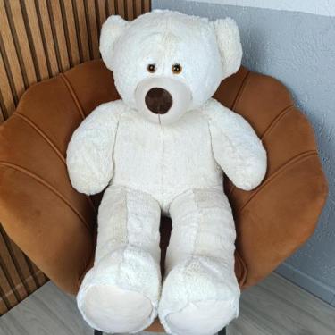 Imagem de Urso pelúcia grande Baunilha com laço removível chá revelação - Mini F