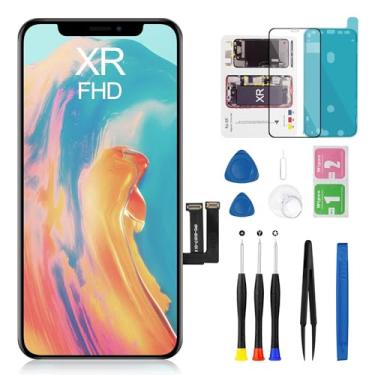 Imagem de FOOBONG Tela de substituição para iPhone XR de 6,1 polegadas, tela sensível ao toque 3D LCD FHD para A1984, A2105, A2106, A2108, com adesivo adesivo à prova d'água e conjunto completo de kit de