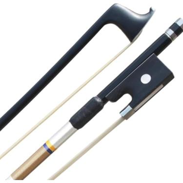 Imagem de ARCRAW Arco de violino de fibra de carbono 4/4 crina de cavalo natural para violinistas, violinistas, professores, estudantes, profissionais, modelo ucraniano