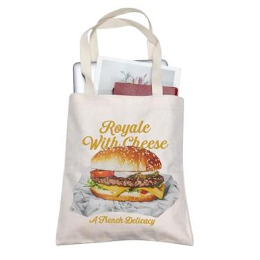 Imagem de TOBGBE 90s Classics Pulp Movie Gifts Funny Big Kahuna Burger Quote Tote Bag For Movie Fan Horror Movie Merch, Off-white, Large