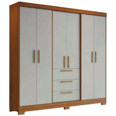 Imagem de Guarda Roupas Casal 6 Portas 3 Gavetas Croácia Madeirado / Off White Notável