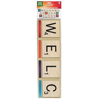 Imagem de Eureka Conjunto de quadro de avisos Scrabble Scrabble para professores, 64 peças