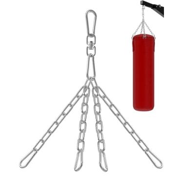 Imagem de Yes4All Gancho para saco de pancadas, corrente giratória de aço inoxidável com 4 ganchos de pressão para saco pesado, balanço de academia, trapézio e rede