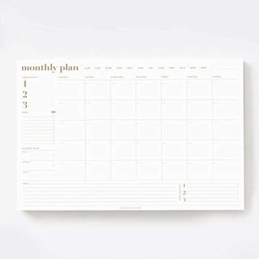 Imagem de Bliss Collections Agenda mensal 30,5 x 45,7 cm com 18 folhas destacáveis sem data – calendário essencial, organizador, agendador, rastreador de produtividade para organizar objetivos, tarefas, ideias,