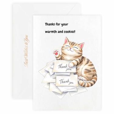 Imagem de MAGJUCHE Cartão de agradecimento para Nan – Selo de cera elegante e envelope, papel 300 g/m², impressão vívida de 600 DPI, 5 x 7 polegadas, design de gato pequeno