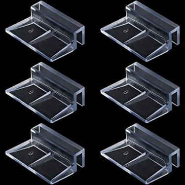 Imagem de OIIKI 6 peças de clipe de cobertura de vidro de aquário, suporte de acrílico transparente, grampos de tampa de aquário para aquário tanque de peixes (6 mm)