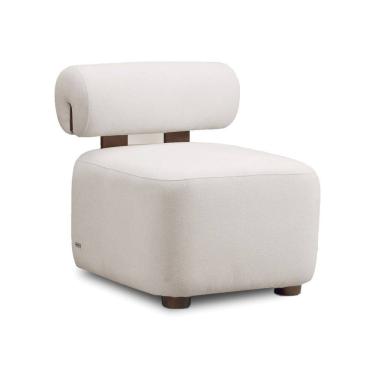 Imagem de Poltrona Decorativa para Sala Helora Bouclê Cinza Claro E03 - D`Rossi