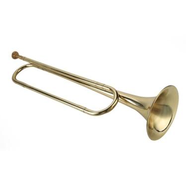 Imagem de Bugle, Trompete de Bronze Buzina Cavalaria de Trompete Instrumentos de Bronze Com 20,5 Polegadas de Comprimento e 4,8in Diâmetro do Alto -falante para Estudantes da Banda
