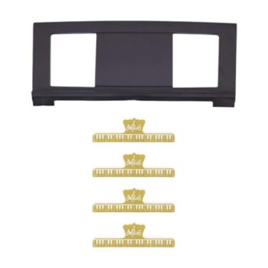 Imagem de Almencla Música do teclado Stand Stand Storage, compacto, teclado Score de Música Acessórios para Piano para Prática para Iniciantes, com Quatro Clipes de Ouro