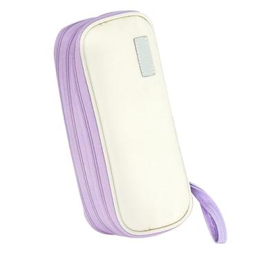 Imagem de Bolsa de Zíper para Canetas de Papelaria de Case de Lápis Expansível para Cosméticos Com Cosméticos Com Tela Elegante 225x95x70mm