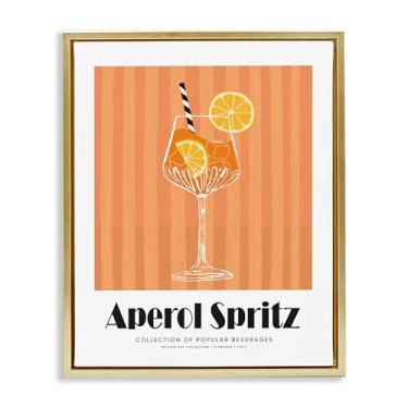 Imagem de Stupell Industries Clássico Aperol Spritz Gold Framed Floater Canvas Wall Art Design por Lettered and Lined, 25 x 31