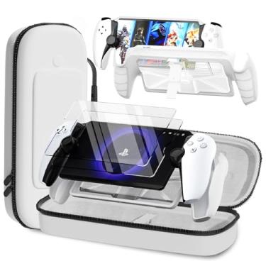 Imagem de QUAGGY 3-in-1 Accessoris Kit Compatible with Playstation Portal, EVA Carrying Case for PS Portal with Silicone TPU&Hard PC, 2 Pack Screen Protectors(White bag)