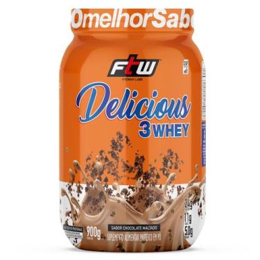 Imagem de Delicious 3 Whey Proteína Hidrolisada Concentrada E Isolada Pote 900g 