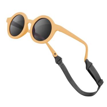 Imagem de VideMundi Óculos de sol para bebês com alça polarizada flexível UV400 para bebês meninos meninas de 0 a 36 meses, Amarelo, Small