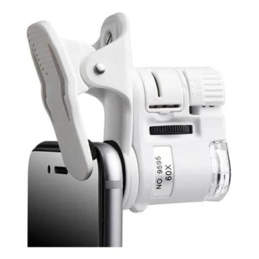 Imagem de Mini Microscopio Lupa Zoom 60x Celular Smartphone Led + Uv - Topmixsho