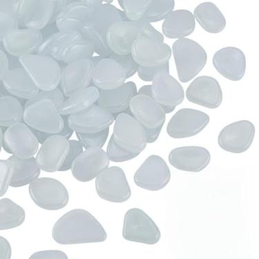 Imagem de CREATCABIN 100 peças de seixos para tanque de peixes, pedras brilhantes para aquário para decoração de tanques, decoração brilhante para jardim, aquário, passarela, garagem, vasos de plantas, bonsai