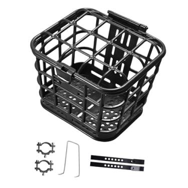 Imagem de UGPLM Cesta frontal para bicicleta de montanha infantil, com tampa para armazenamento, acessório resistente para pendurar em compras e camping, PlÁstico, 31 Cm X 22.5 Cm X