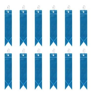 Imagem de PATIKIL Refletor de segurança 15,24 cm x 2,54 cm, pacote com 12 chaveiros refletores refletores de segurança para mochila, ciclismo, corrida, cadeiras de rodas, azul lago