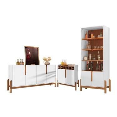 Imagem de Conjunto Sala De Estar Completo Seville Branco Cedro - CasaH