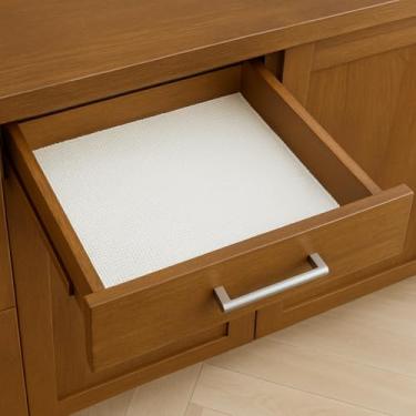 Imagem de Forro Antiderrapante para Gavetas e Armários 1m x 45cm – Cortável, Lavável, Multiuso | Proteção e Organização de Prateleiras | Cores Preto ou Branco (BRANCO)