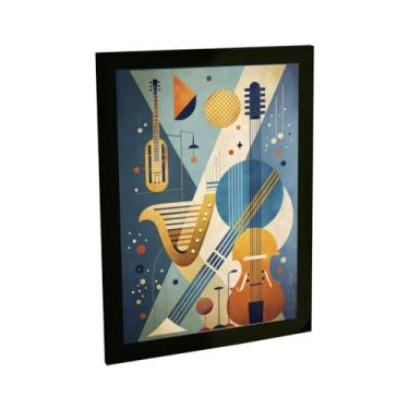Imagem de Quadro Decorativo Instrumentos Musicais Violão Arpa Banda Musica Decoração Poster Quarto Sala