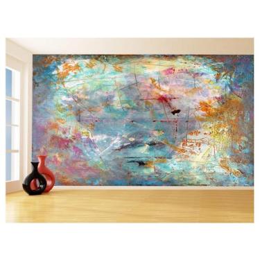 Imagem de Papel De Parede 3D Arte Ferrugem Pintura Cores 3,5M Tra52 - Você Decor