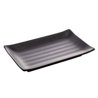 Imagem de Travessa Retangular de Melamina Tóquio Preta 17,5cm - Lyor