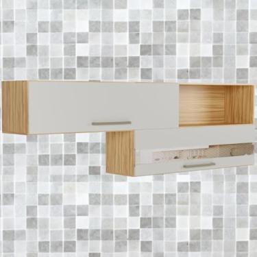 Imagem de Armário Aéreo Cozinha 2 Portas Com Nicho Suspenso Carmenere 100% Mdf