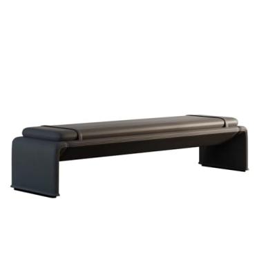 Imagem de LICONG-2019 Banqueta de cabeceira minimalista italiano leve luxo moderno banco de armazenamento de roupas de quarto sofá de alta qualidade banco longo banco longo (cinza)