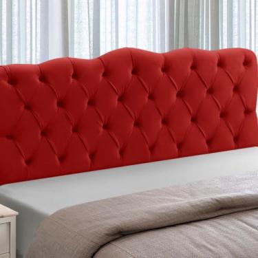 Imagem de Cabeceira Cama Box Estofada Madeira Queen Size Atena (Vermelho)