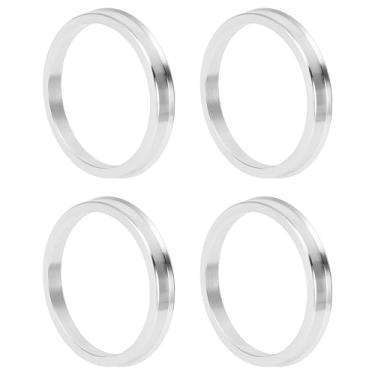 Imagem de INFINAUTO Anéis centralizados no cubo da roda do carro OD 76,1 mm para ID 66,6 mm eixo central de rodas amortecedores Hubrings liga de alumínio tom prata durável