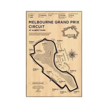 Imagem de Vintage Monaco Grand Prix Circuit Track F1 Racer Poster Canvas Wall Ar