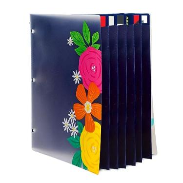 Imagem de Pastas multibolsos, 6 pastas de bolso, organizador de 6 bolsos, pastas de bolso com 3 furos, pasta de arquivos, fichário com bolsos, pastas coloridas duráveis para papel tamanho carta, arquivos, documentos e mais