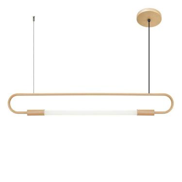 Imagem de Luminária Lustre Pendente Sabre Tubular Slim Champagne T8
