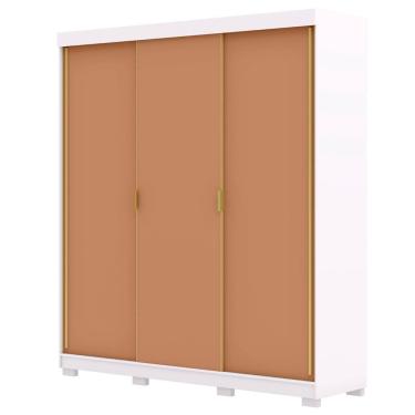 Imagem de Guarda Roupa Casal 200cm 3 Portas Porto Flex Branco/camarim - Vila Rica