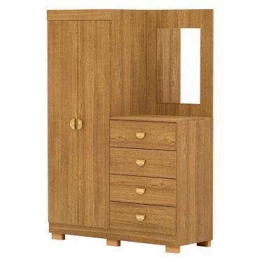 Imagem de Guarda Roupa Cômoda Com Espelho 120cm Cristal Nature - Vila Rica