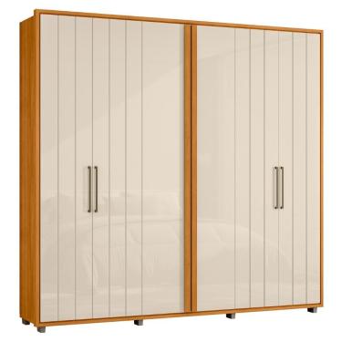Imagem de Guarda Roupa Casal 250cm Com 6 Portas Vibe Off/cinamomo Z10 - Mpozenato