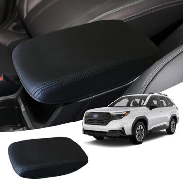 Imagem de ciizssria Capa de apoio de braço para console central para Subaru Forester Accessories 2025, para Forester 2025 caixa de descanso de braço proteção da tampa do assento de braço interior de couro