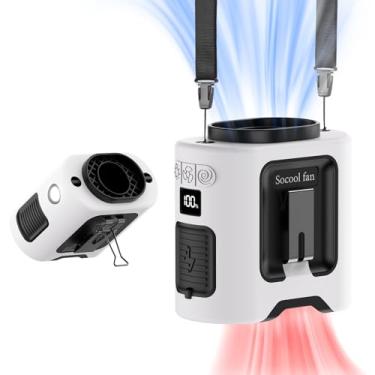 Imagem de Socool Ventilador de cintura portátil de 14500 mAh com clipe no cinto Rotação 360 Vestível Recarregável Ventilador de Camisa Pessoal, Refrigeração 67H 5 Velocidades Operado por Bateria com Leve,